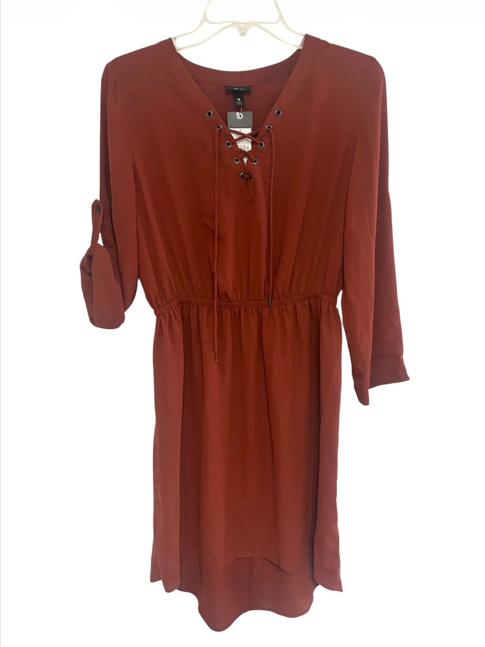 Mossimo Supply Co. Burgundy Lace Up Tunuc Dress Size Small